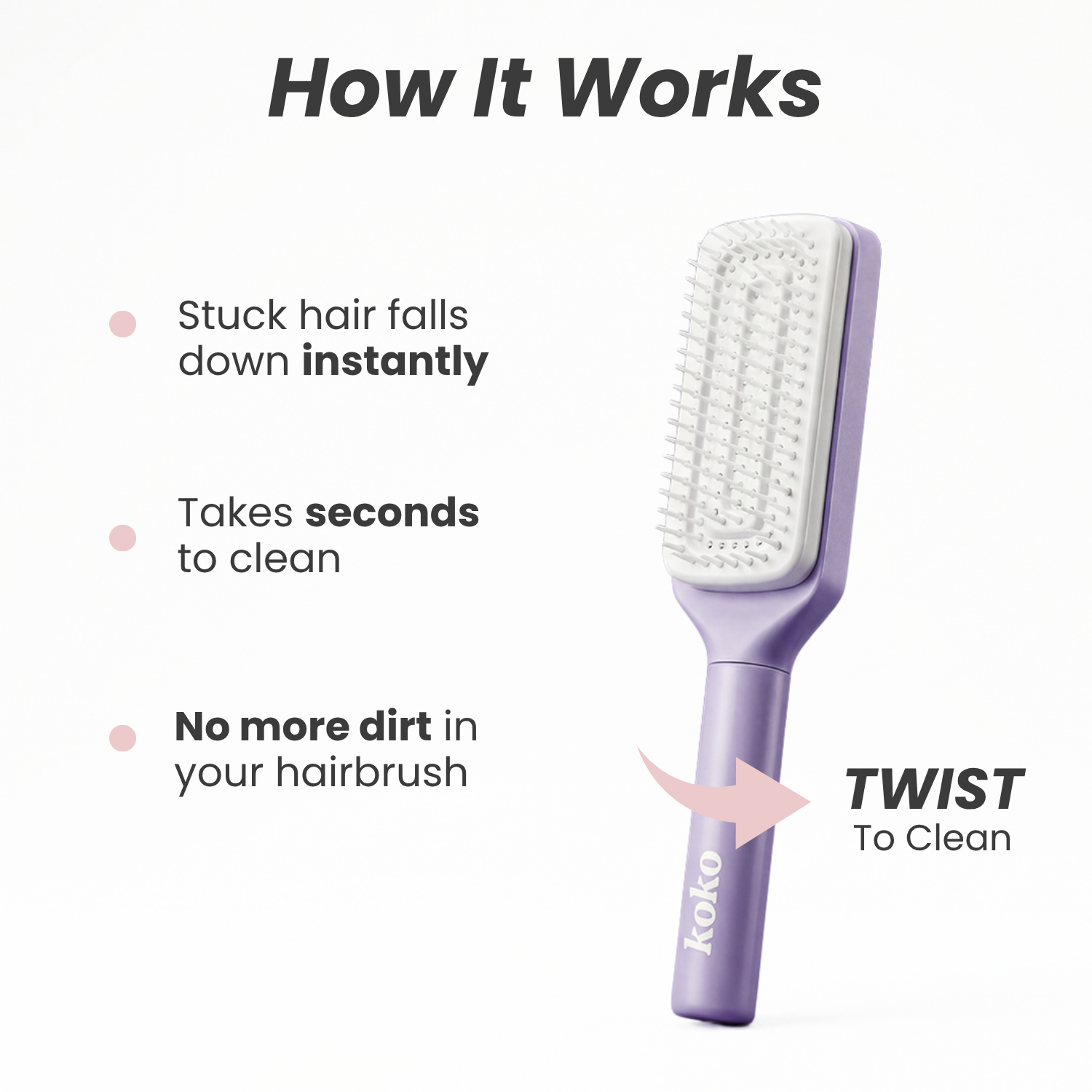 Koko Self Cleaning Hair Brush